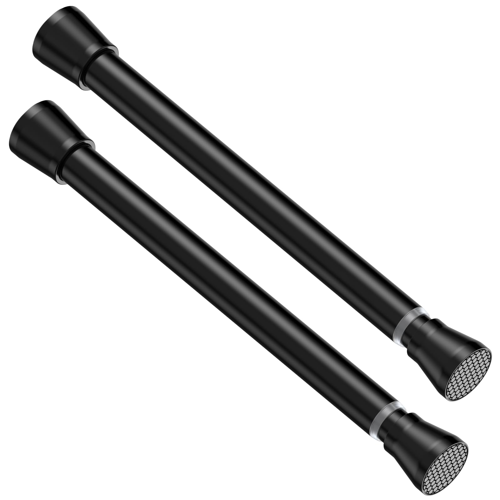 Zipglo Tension Pole 41-67cm Extendable Curtain Rod, 2pcs - Black