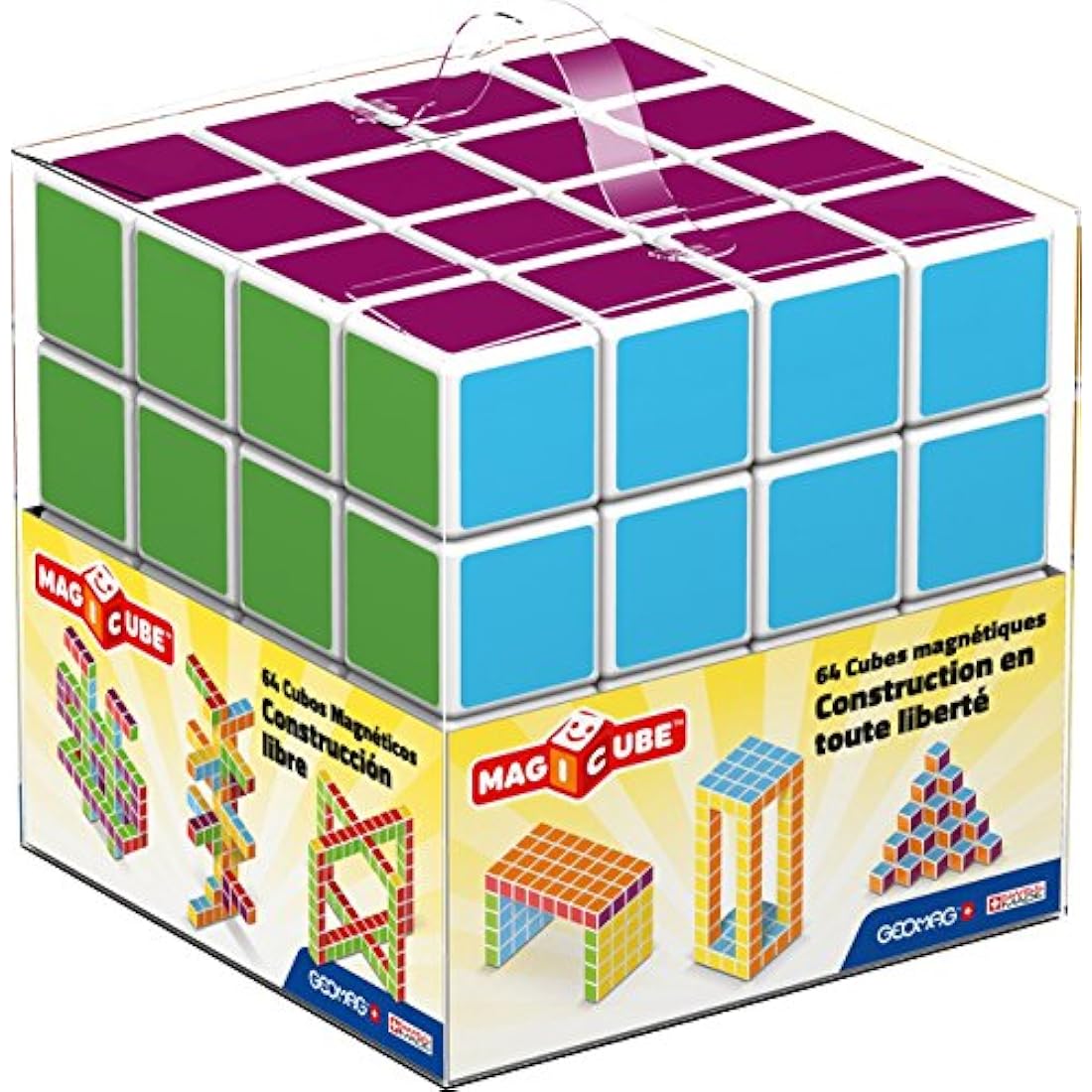 Geomag Magicube Magnetic Building Blocks - 64 Piece Multicoloured Set