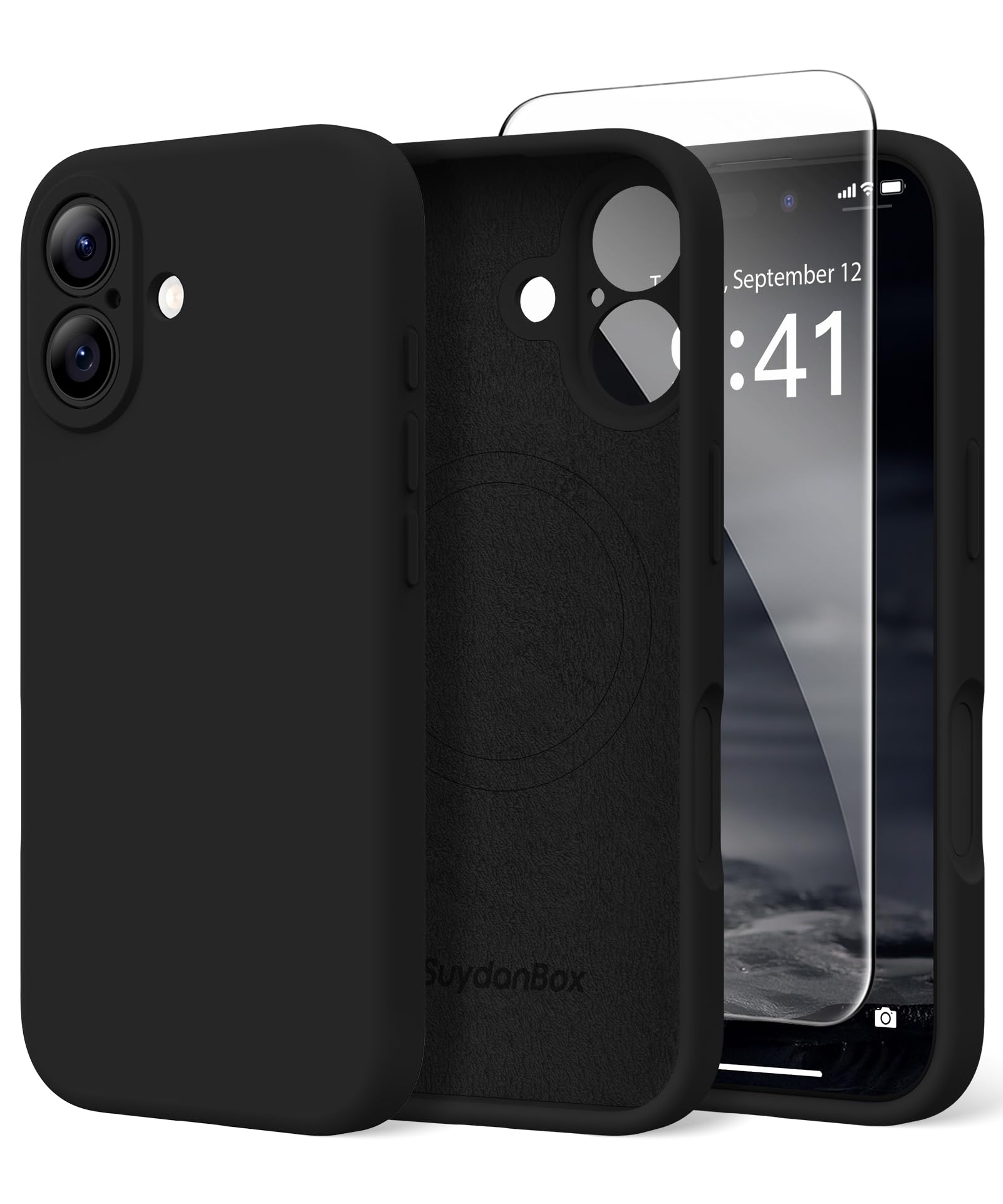 SuydanBox iPhone 17 Case – MagSafe Silicone Shockproof Cover, Black