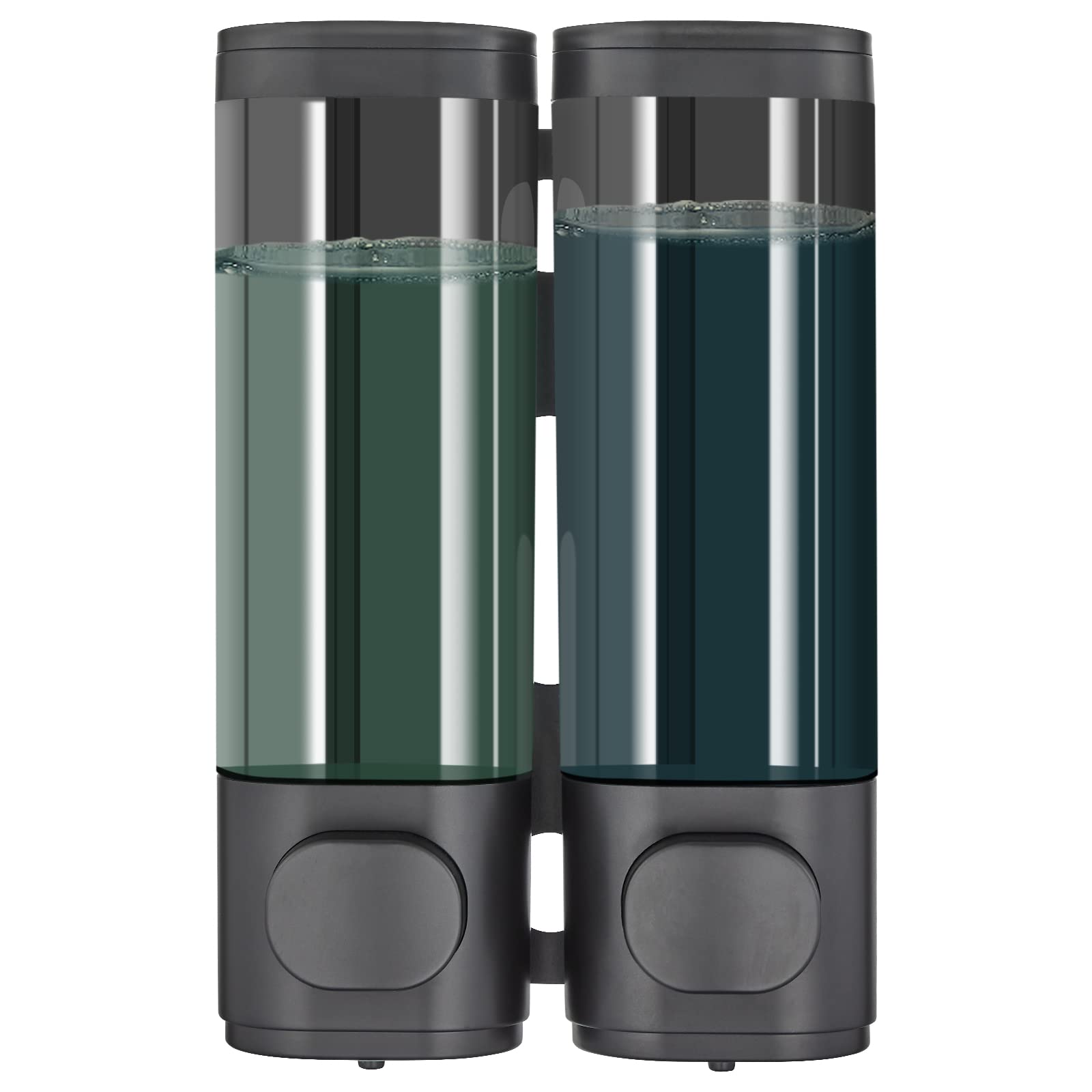 Modunful 2 Chamber Shower Dispenser | No Drill Wall Mounted Black