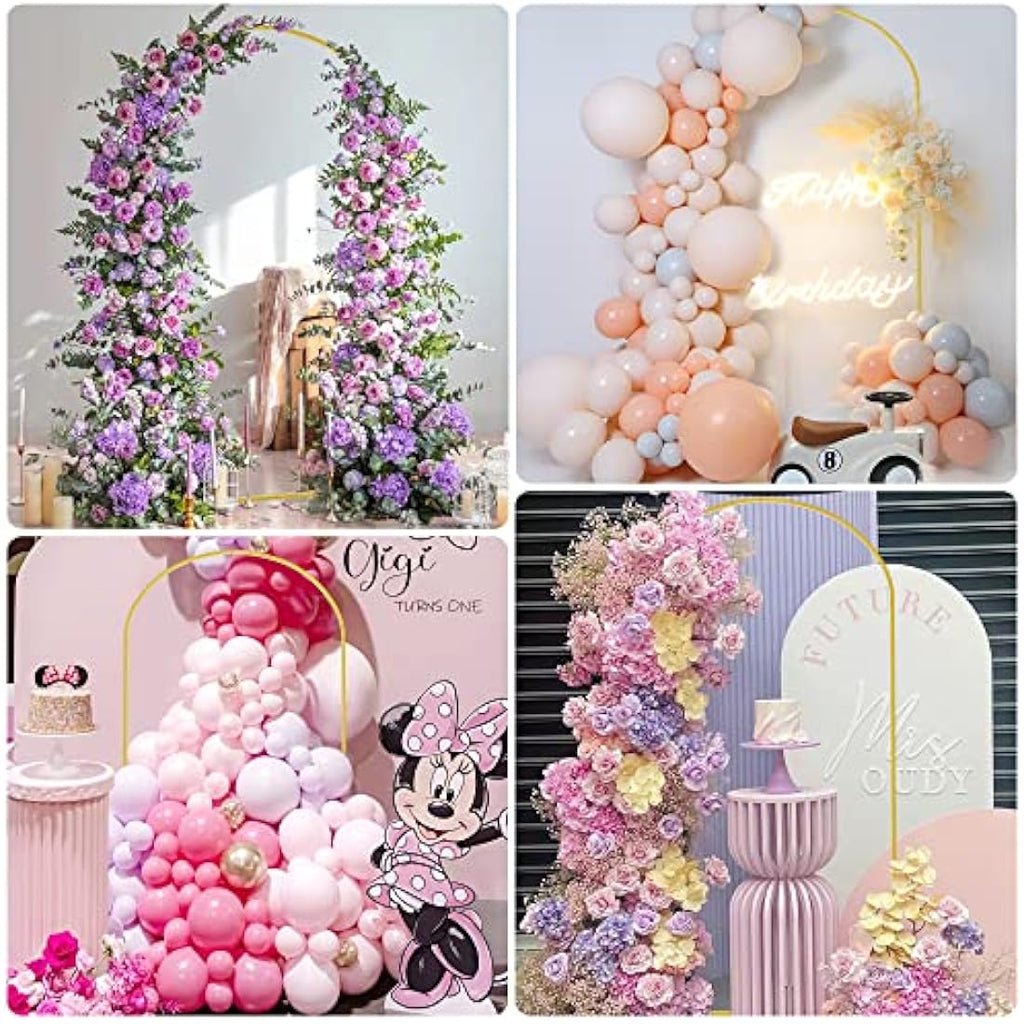 Wokceer 6.6ft Gold Metal Wedding Arch Backdrop Stand for Party Events