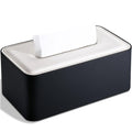KINGFOM PU Leather Rectangle Tissue Box Cover – Black Magnetic Holder