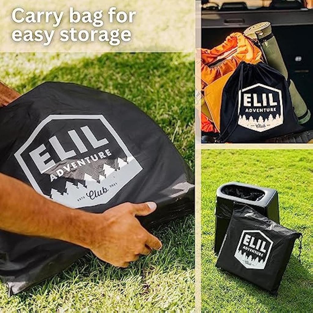 Jolof Store Portable Camping Toilet – Extra Tall Folding Potty with Lid