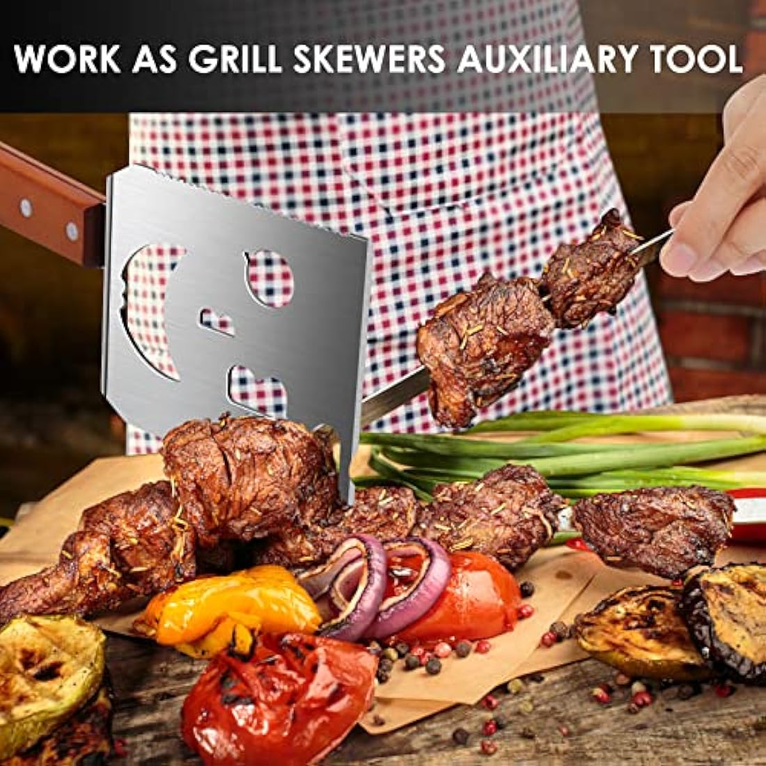 7-in-1 BBQ Spatula – 17 Inch Heavy Duty Grill Tool with Scraper