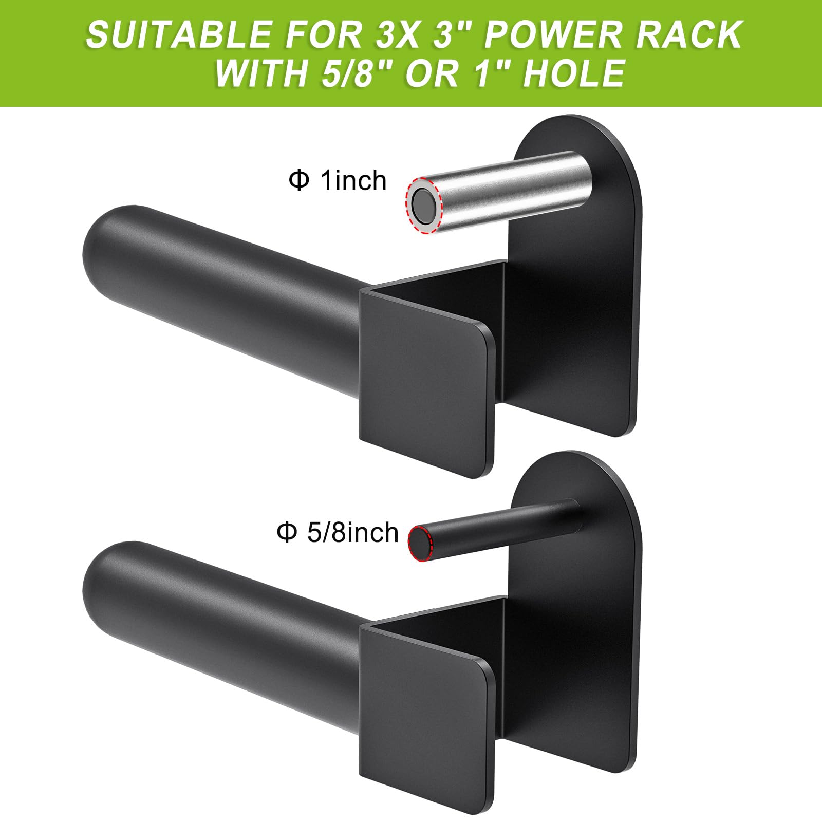Kipika Olympic Weight Plate Holder for 3x3 Power Racks - Steel Set of 2