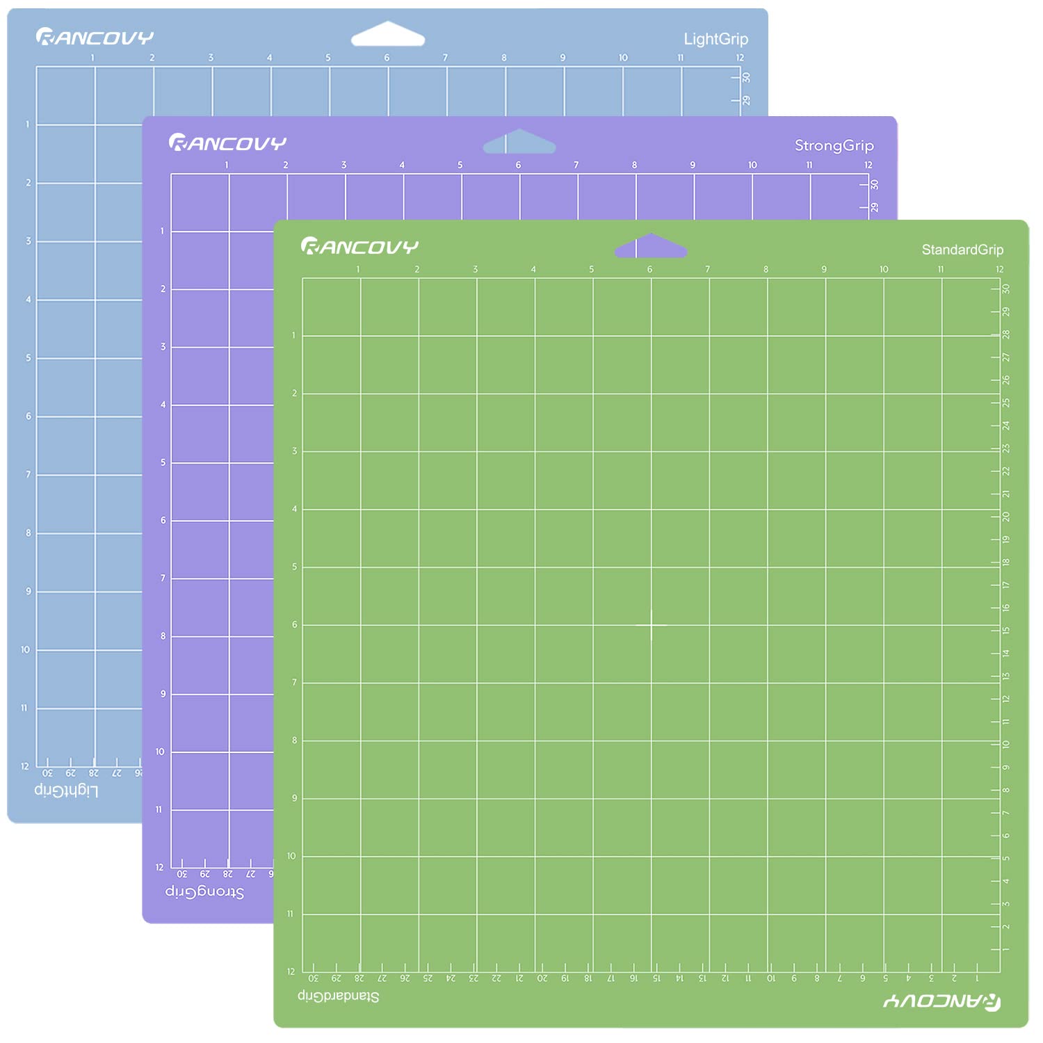 RANCOVY Cutting Mats for Cricut Maker & Explore - 12x12 Variety 3-Pack