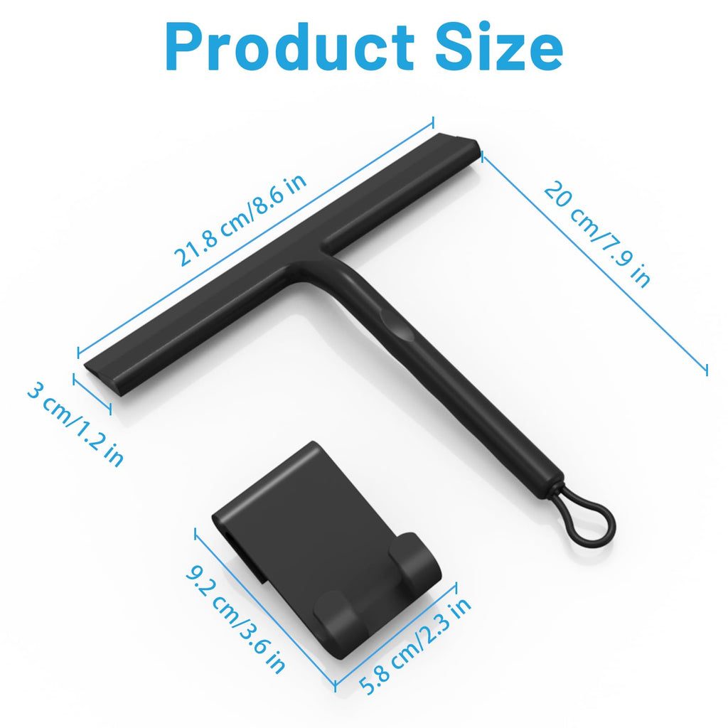Shower Squeegee, Window Squeegee for Shower Doors with Hook - image 5