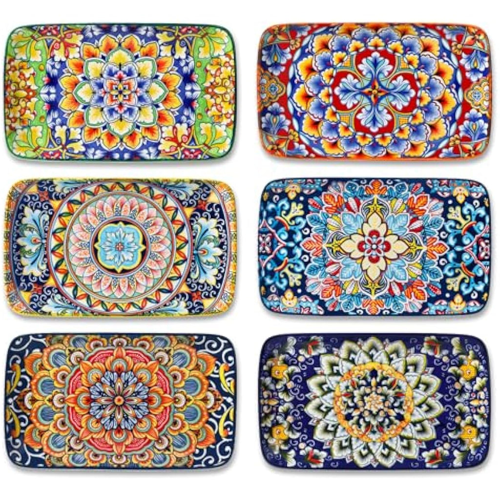 vancasso SIMI Porcelain Serving Platter Set - 8.5" Bohemian Sushi Plates