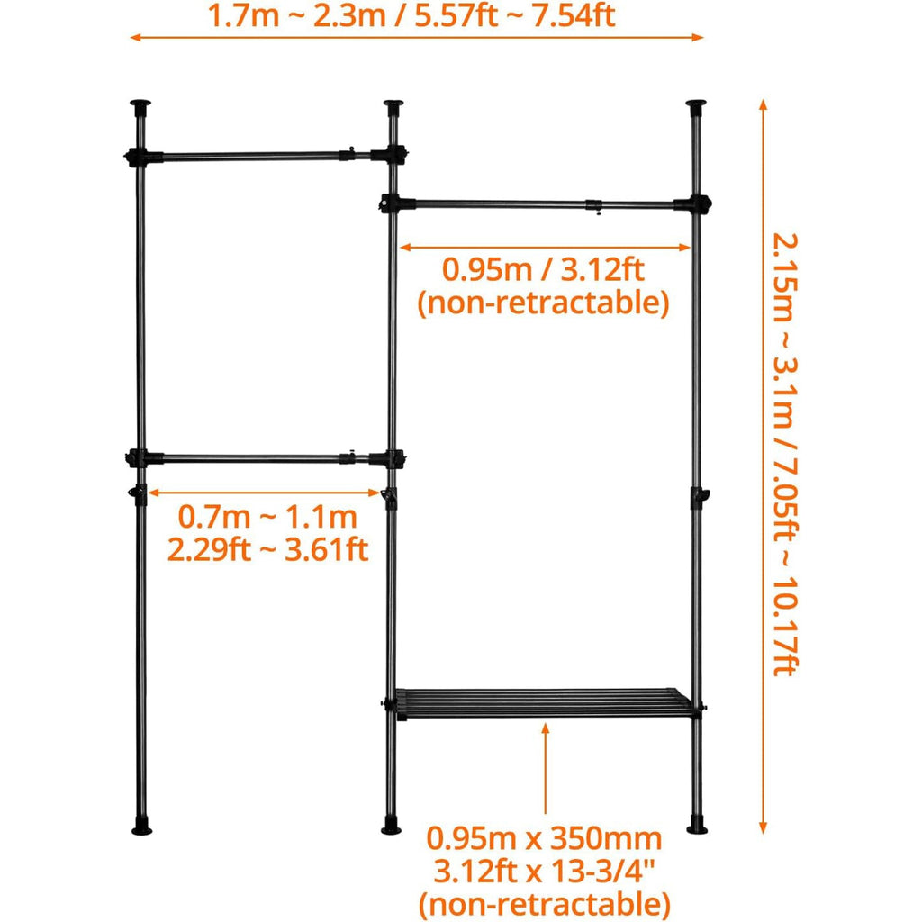 QWORK Heavy Duty Adjustable Metal Plant Stand | Iron Display Rack