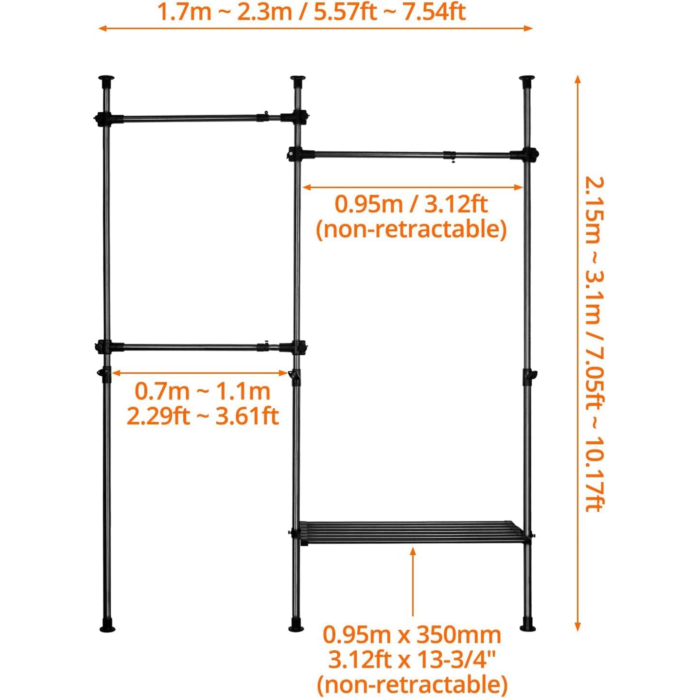 QWORK Heavy Duty Adjustable Metal Plant Stand | Iron Display Rack