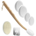 Jolof Store Lotion Applicator for Back – Long Handle Body Brush 7-Piece Set