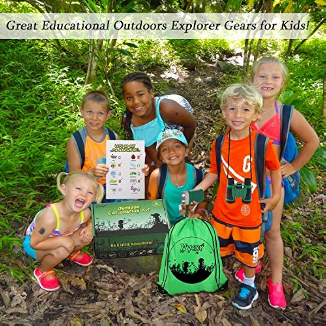 Vykor Outdoor Explorer Kit – 25PCS Kids Bug Catcher & Binoculars Set