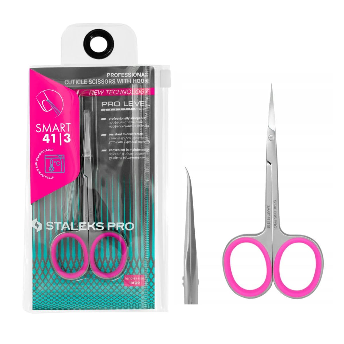 Staleks PRO Smart 41 Cuticle Scissors – Hook Tip Stainless Steel 20mm