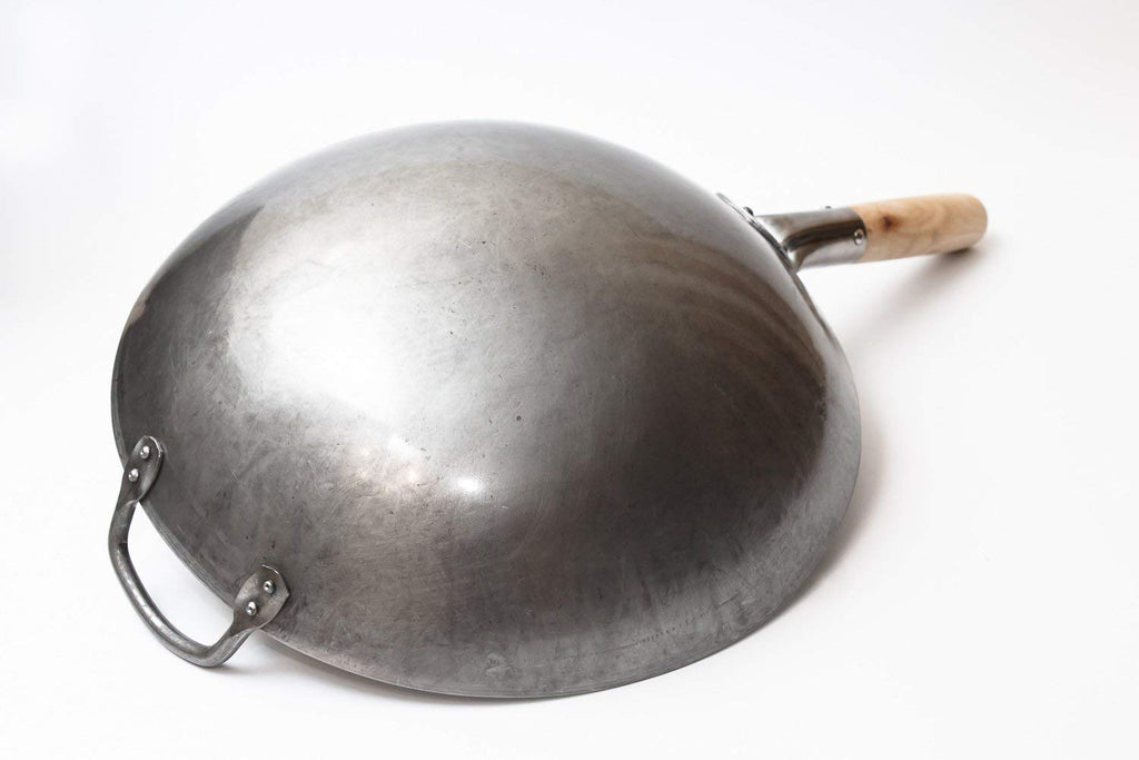 Craft Wok 14 Inch Hand Hammered Carbon Steel Round Bottom Pow Wok