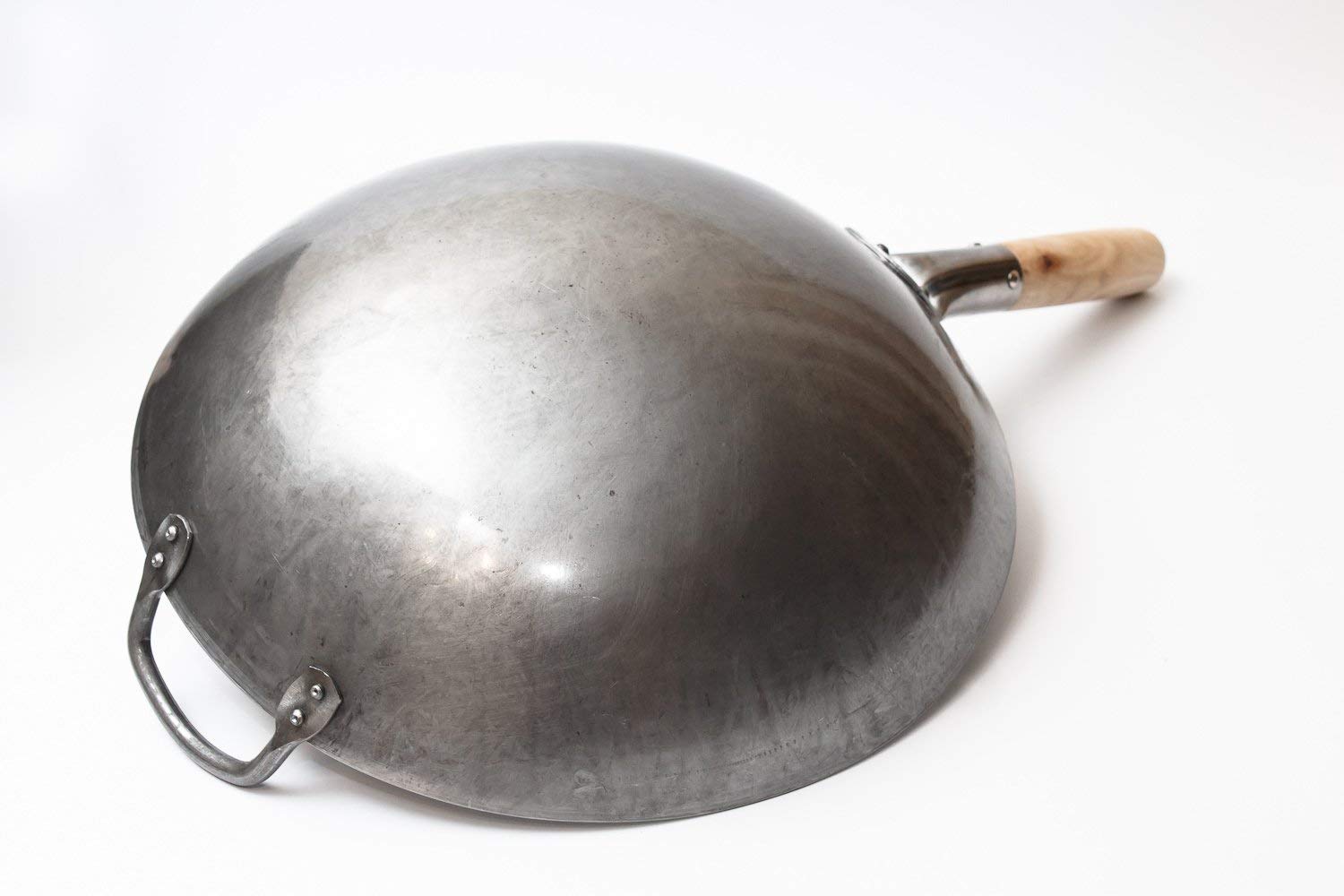 Craft Wok 14 Inch Hand Hammered Carbon Steel Round Bottom Pow Wok