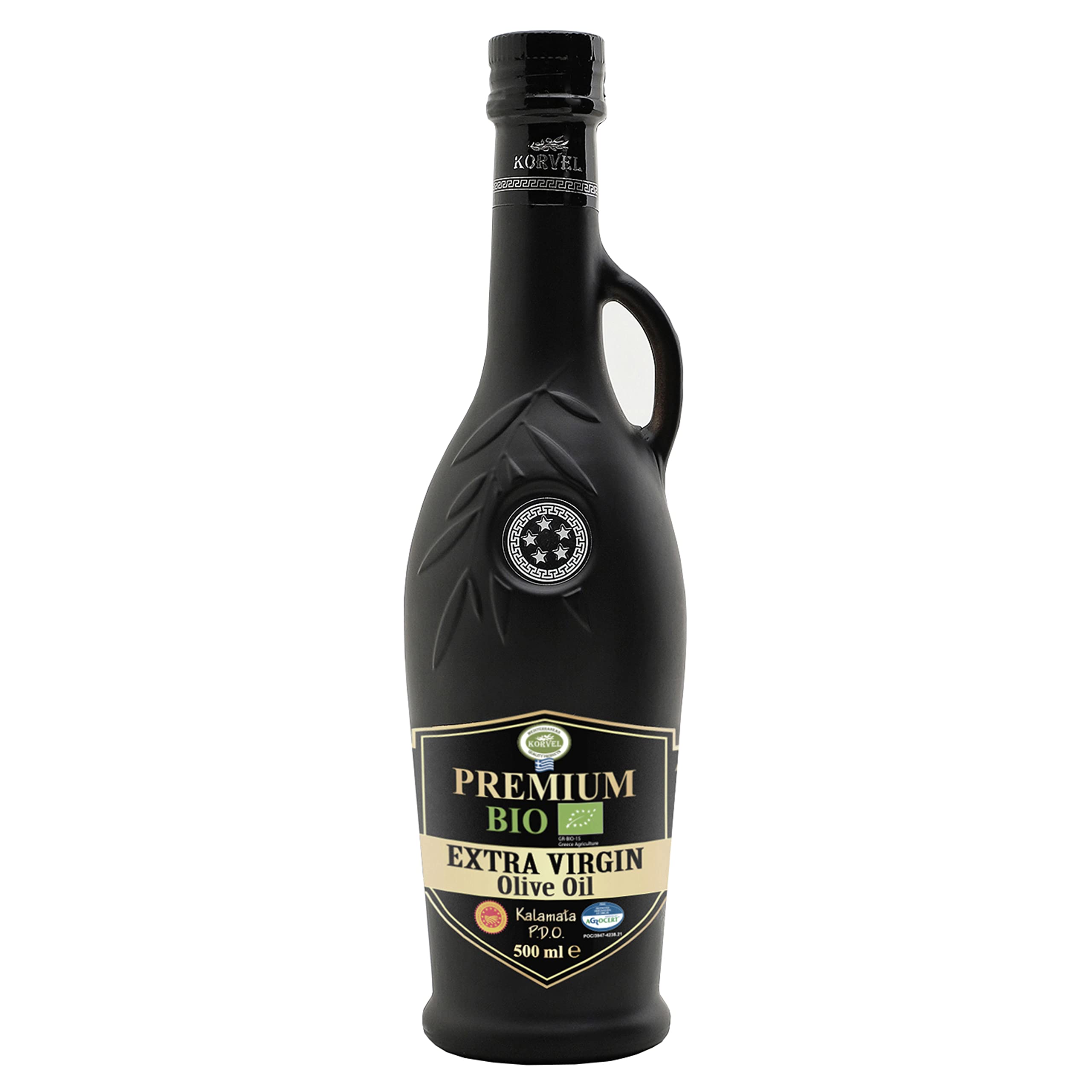 KORVEL Organic PDO Kalamata Extra Virgin Olive Oil – 500ml Greek Cold-Pressed