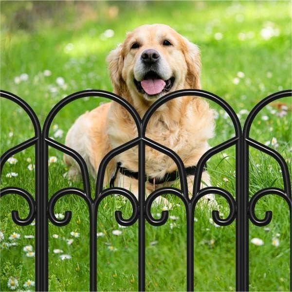 Amagabeli Metal Garden Fence Panels | 5-Pack Rustproof Wrought Iron Edging