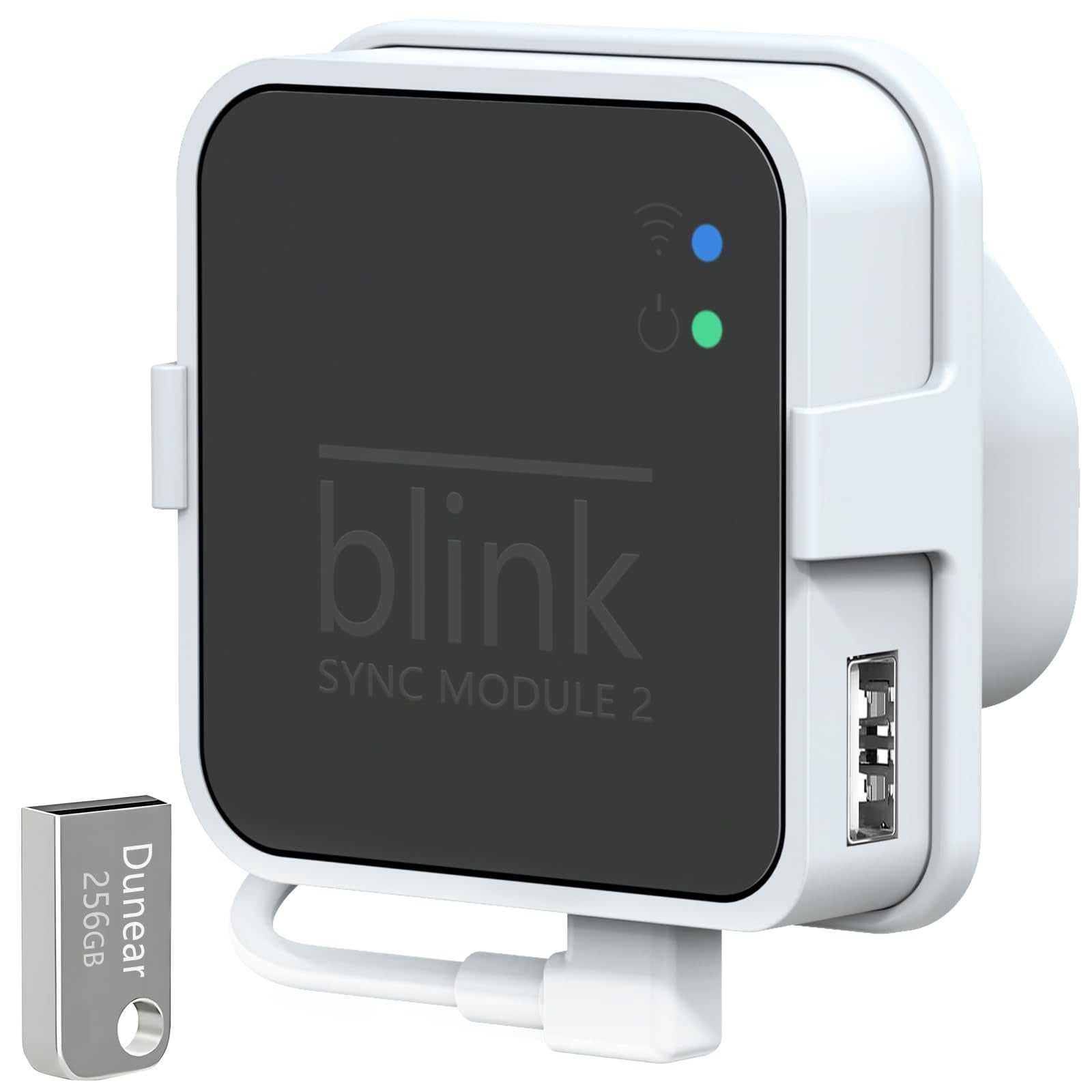 Jolof Store 256GB USB Flash Drive and Outlet Mount for Blink Sync Module 2