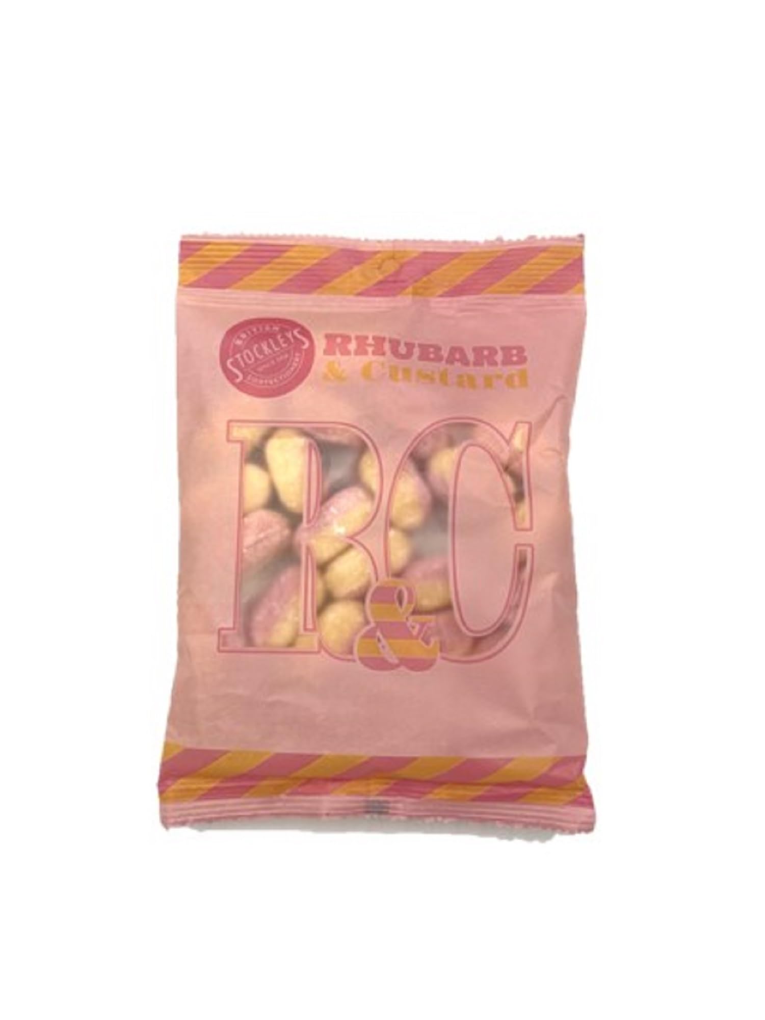 Stockley's Rhubarb & Custard Boiled Sweets – 12 x 200g Bulk Vegan Pack