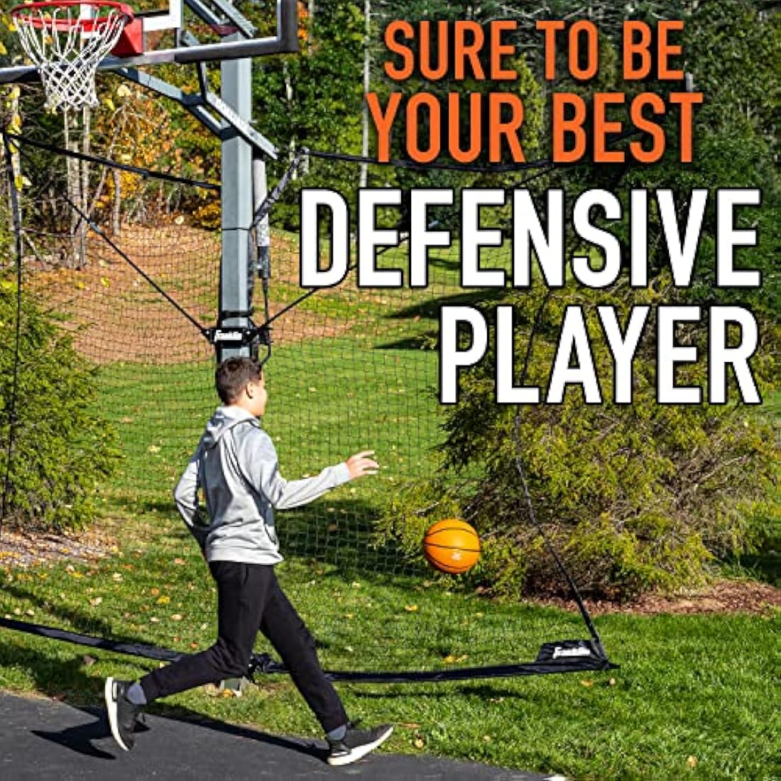 Franklin Sports Basketball Defender Net Pro – 10ft x 8ft Rebounder