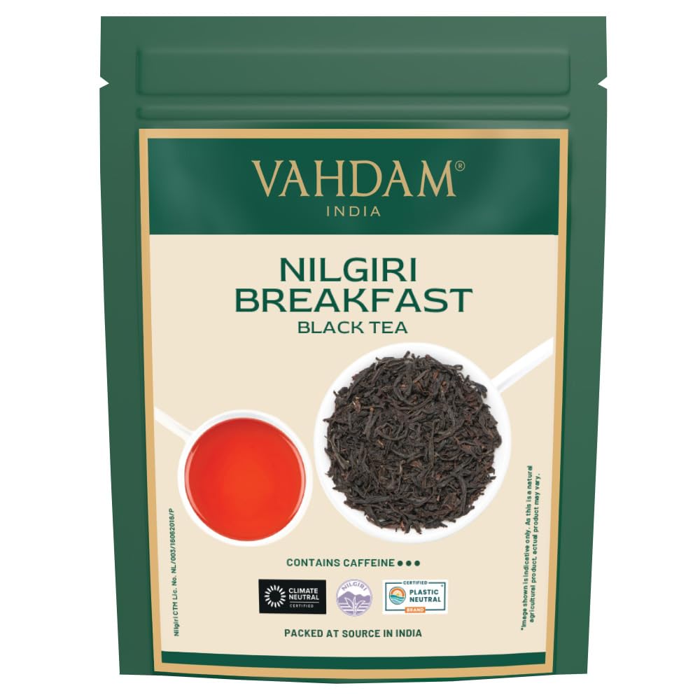 VAHDAM Nilgiri Breakfast Black Tea – Single Origin Loose Leaf, 340g