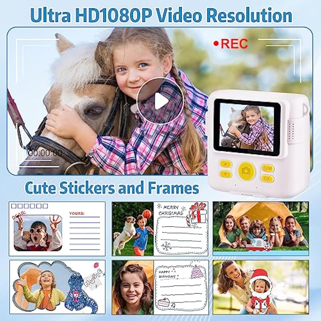 Kids Instant Print Camera – 1080P Digital Toy with 32GB Card