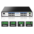 Goalake 19 Port Gigabit PoE+ Switch | 16 PoE Ports, 2 Uplink, 1 SFP, 240W