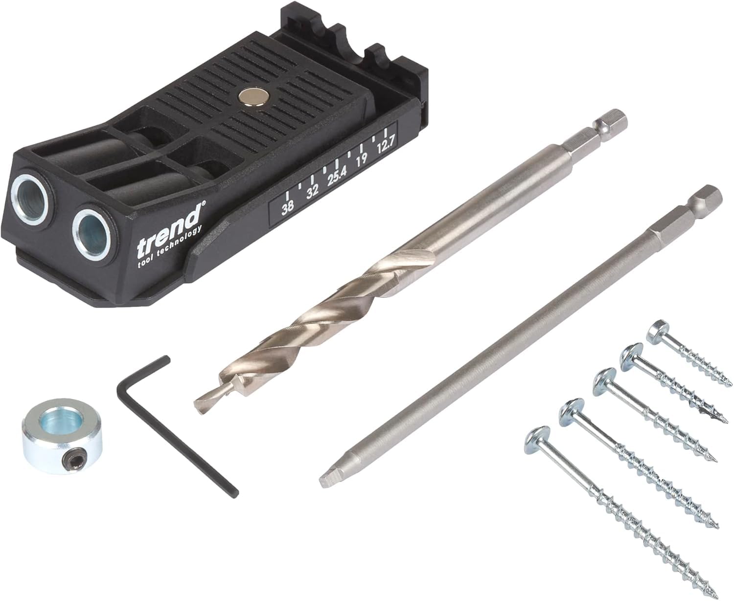 Trend Twin Pocket Hole Jig Kit with HSS Drill Bit & Screws – PH/JIG/C