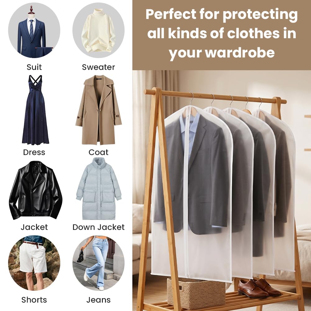 HOTUT 6 PCS Transparent Dustproof Suit Covers Set,60×100CM Garment Bags - image 5
