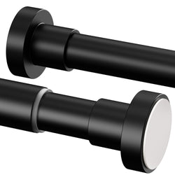 Jolof Store Tension Curtain Rod – No Drill Extendable Pole, Black