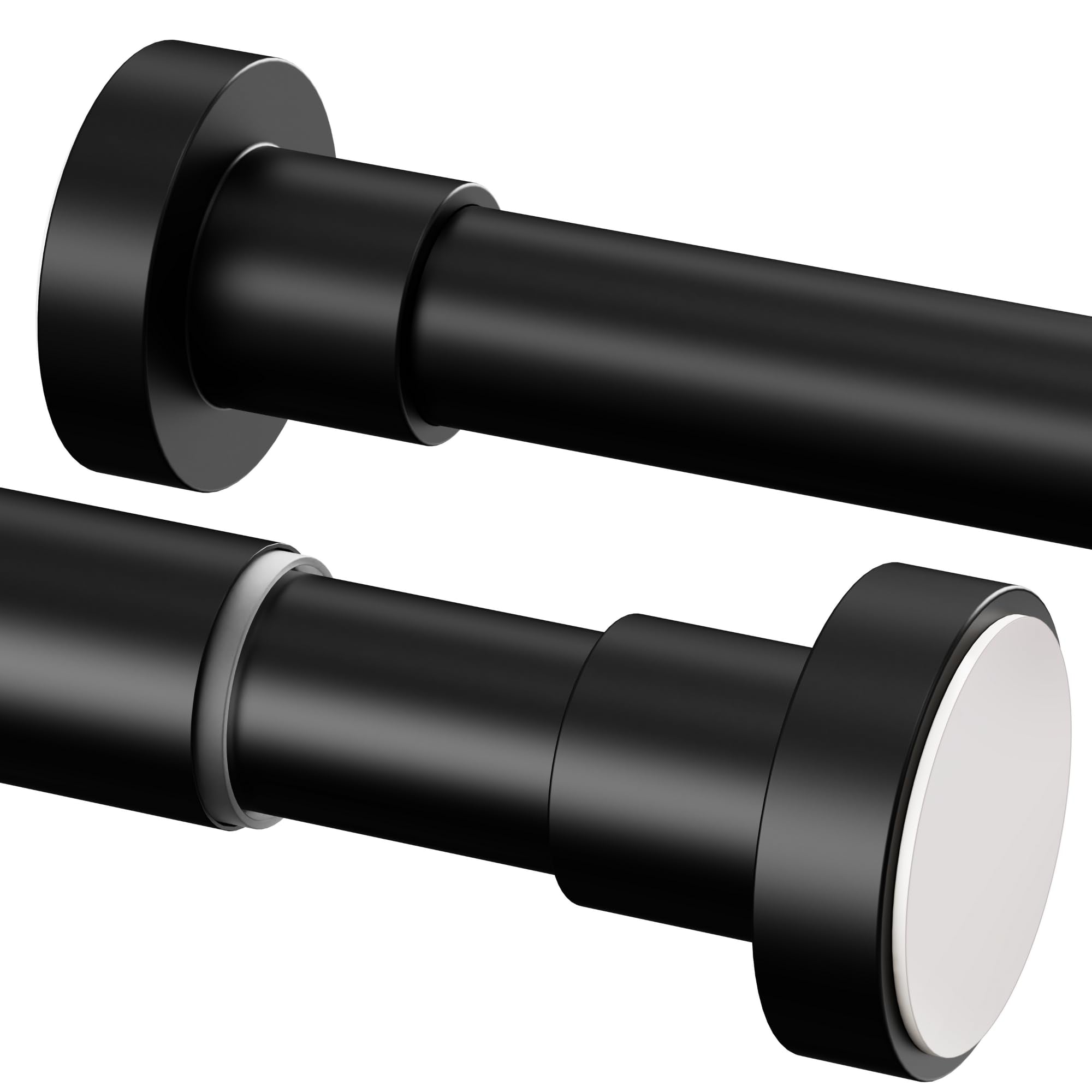Jolof Store Tension Curtain Rod – No Drill Extendable Pole, Black