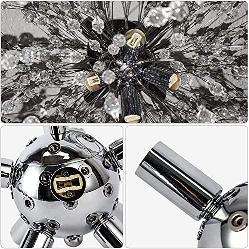 Jolof Store Modern Firework Dandelion Crystal Chandelier – 8-Light Silver