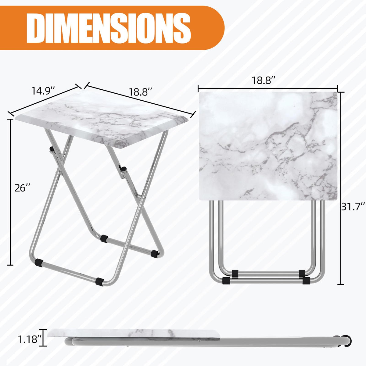 Garden 4 you Small Folding Table, Side Folding Coffee Table, TV Snack Tray Tables, Sofa Laptop Desk, Outdoor Camping Tables, EndTable, SofaTable - image 2