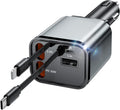 Aimtel 4-in-1 Retractable Car Charger - Fast USB Adapter for iPhone 17