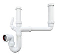 PlumbEZ Double Bowl Sink Waste Kit | 40mm P Trap with Waste Splitter