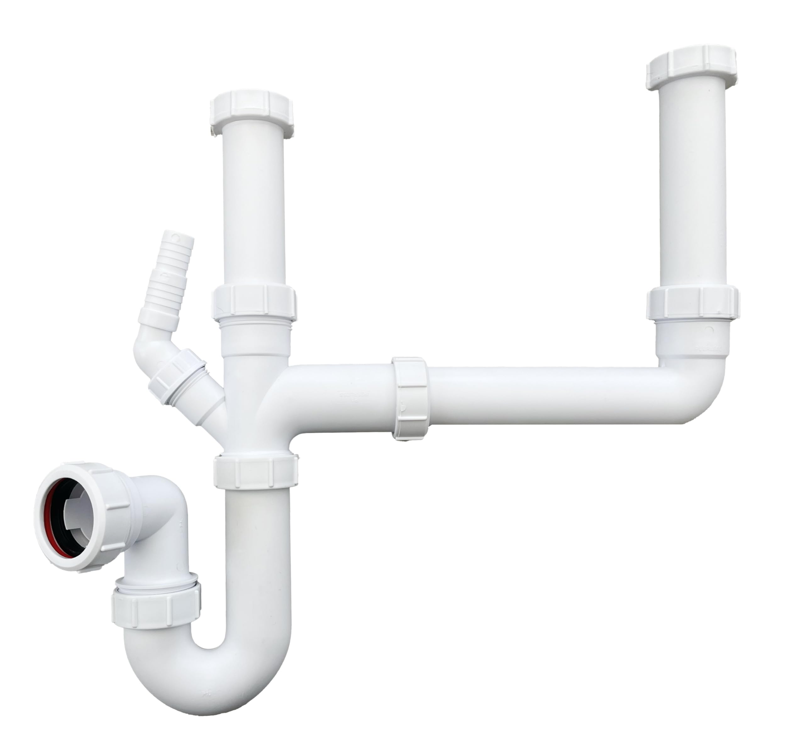 PlumbEZ Double Bowl Sink Waste Kit | 40mm P Trap with Waste Splitter