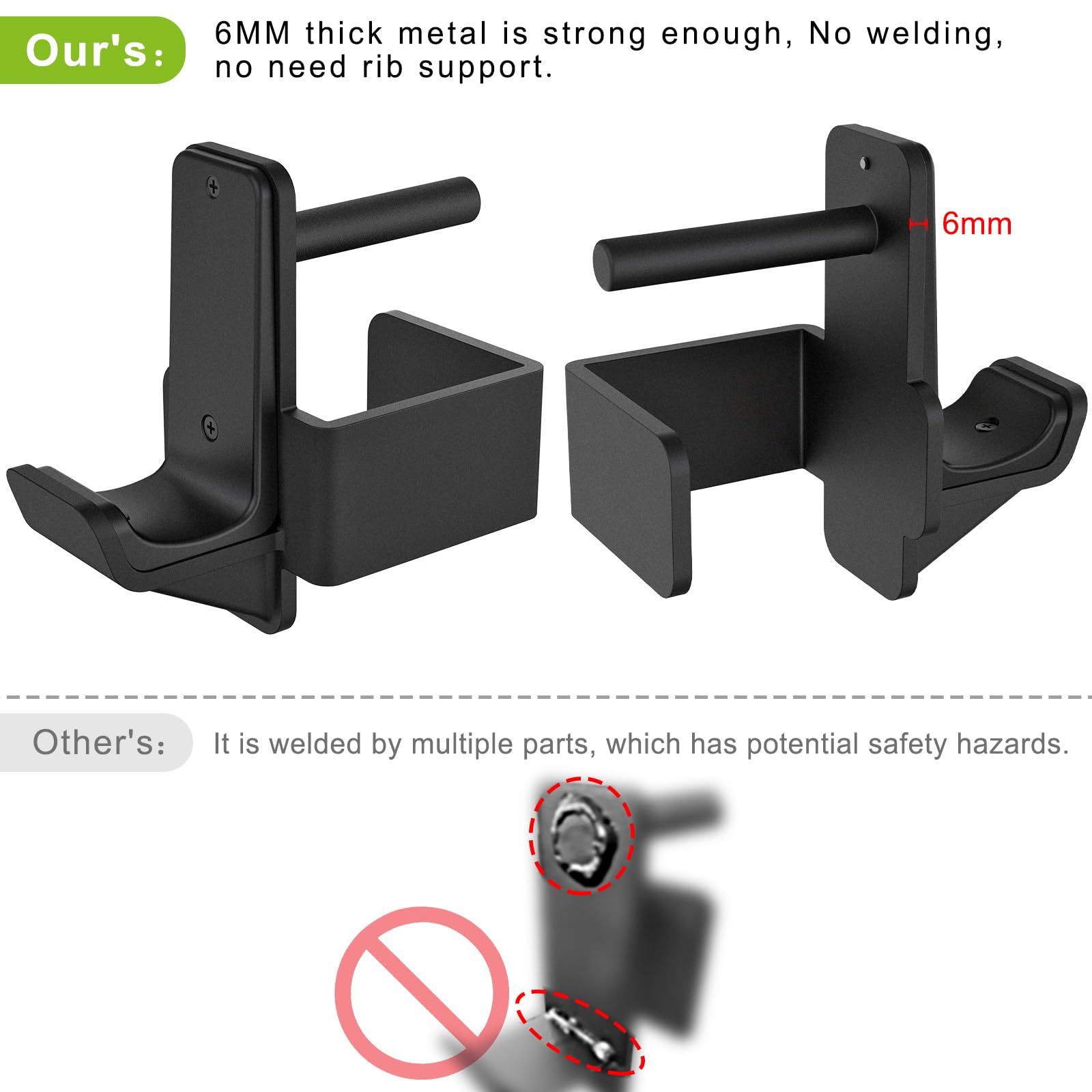 Kipika J-Hooks and Weight Plate Holder Set for 3x3 Power Rack Attachments