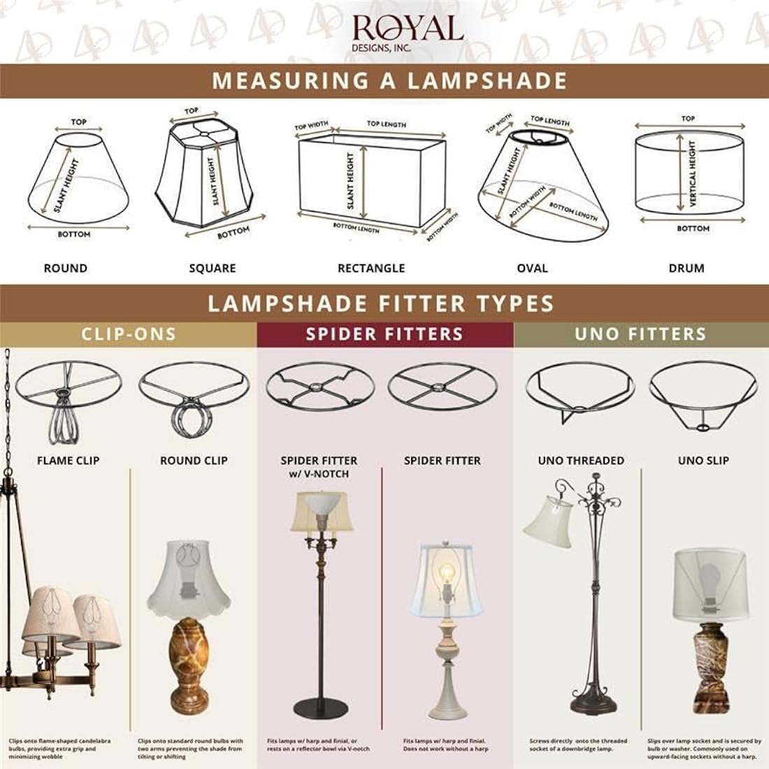 Royal Designs True Bell Lamp Shade | Beige Silk Shantung | 7x14x11.5