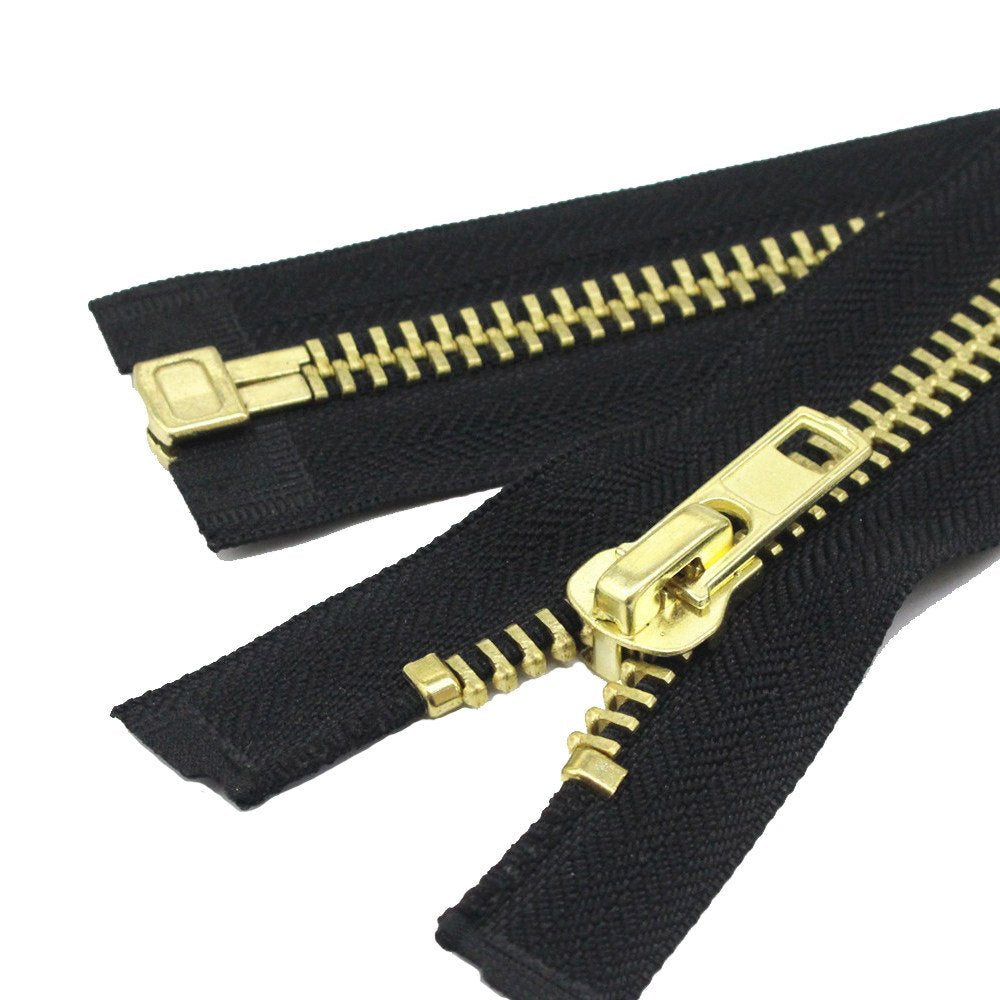 YaHoGa 48 cm #10 Large Metal Zip Separable Zip for Coat, Jacket Brass - image 1