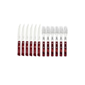 Tramontina 12-Piece Barbecue Steak Knife and Fork Set – Red Polywood