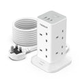 TESSAN 8-Way Tower Extension Lead 5M | Surge Protected USB C Power Strip