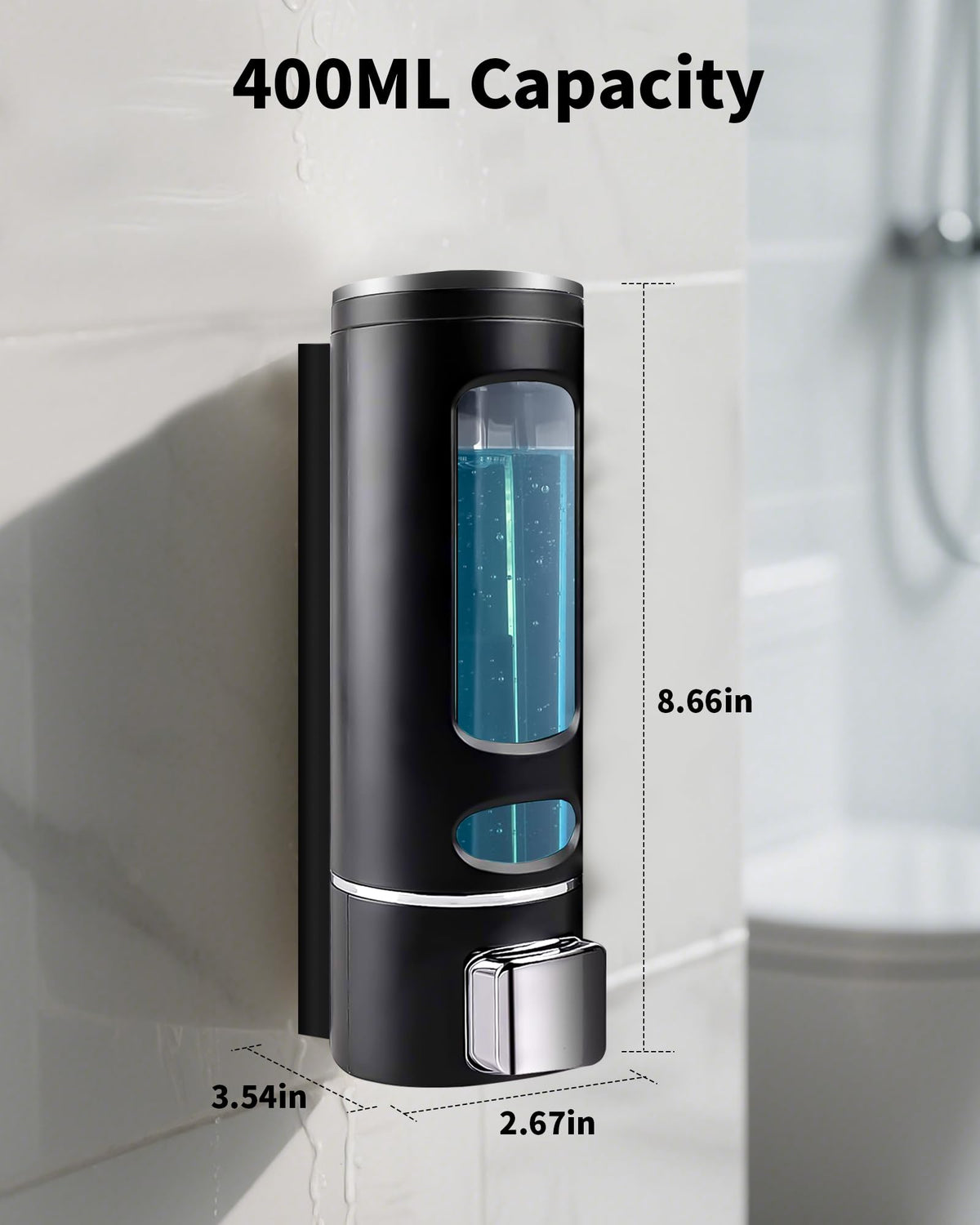 Soap Dispenser Wall Mounted 400ML,Liquid Shower Gel Shampoo Bottle for Bathroom/Kitchen/Handwash1 - image 3