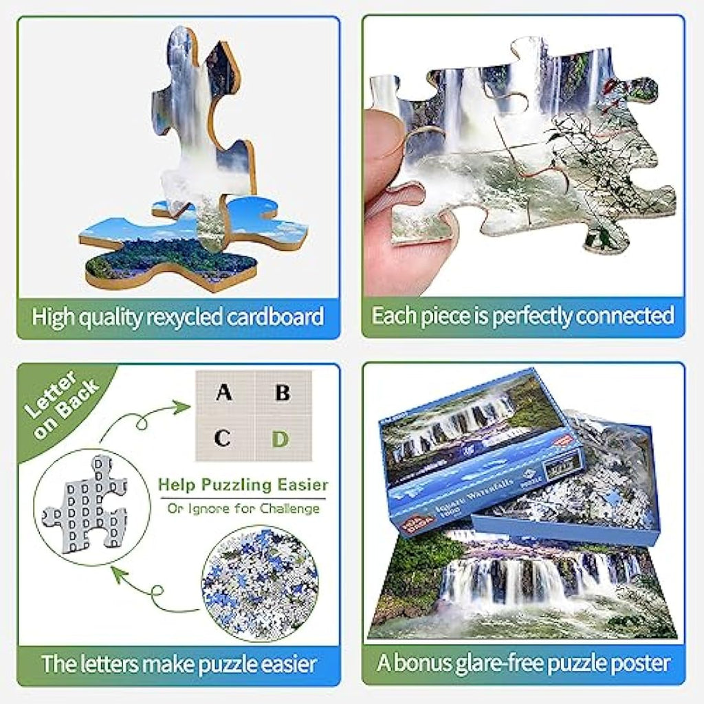 HUADADA Iguazu Waterfalls Jigsaw Puzzle for Adults - 1000 Piece Nature Set