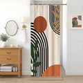 Uiiooazy Boho Abstract Stall Shower Curtain | Waterproof Terracotta Fabric