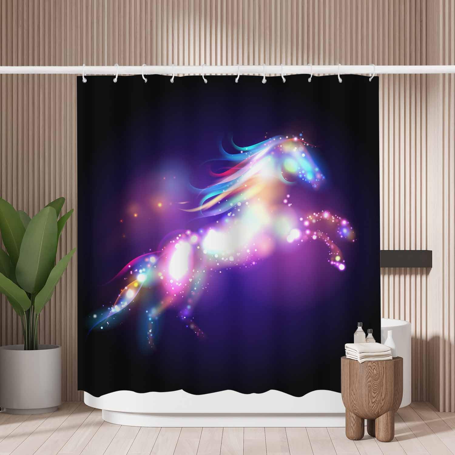 Shining Unicorn Shower Curtain | Mold Resistant Polyester – 180x180cm