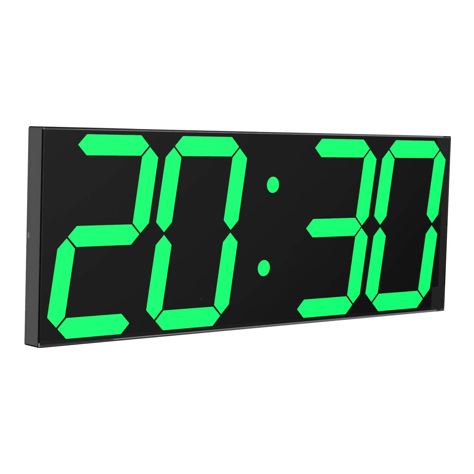 CHKOSDA 18" Large Digital LED Wall Clock with Countdown Timer – Ice Blue