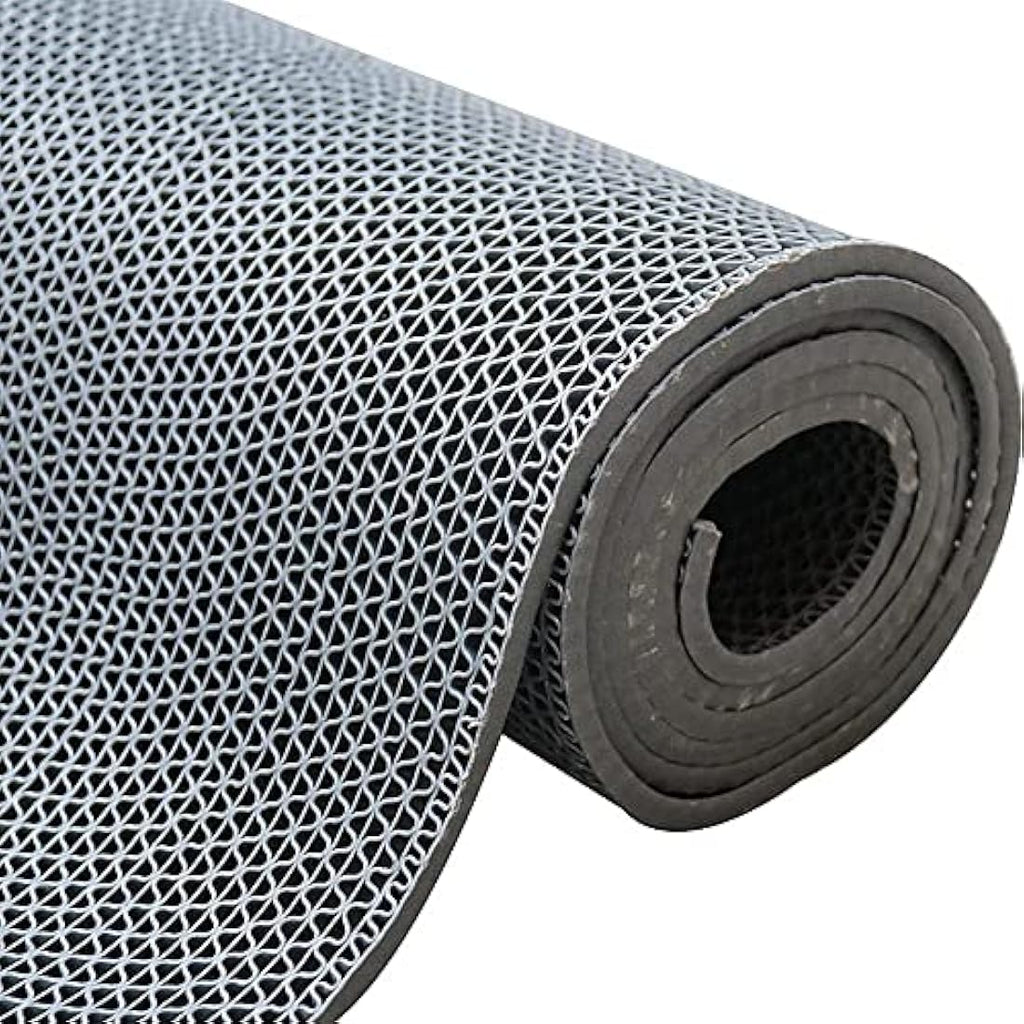S-Shaped PVC Drainage Mat – 300x90cm Non-Slip Floor Mat, Grey