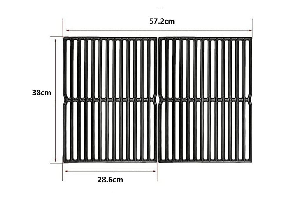 Denmay Cast Iron Grill Grates for Weber Spirit 200 & 500, 38x28.6cm - 2 Pack