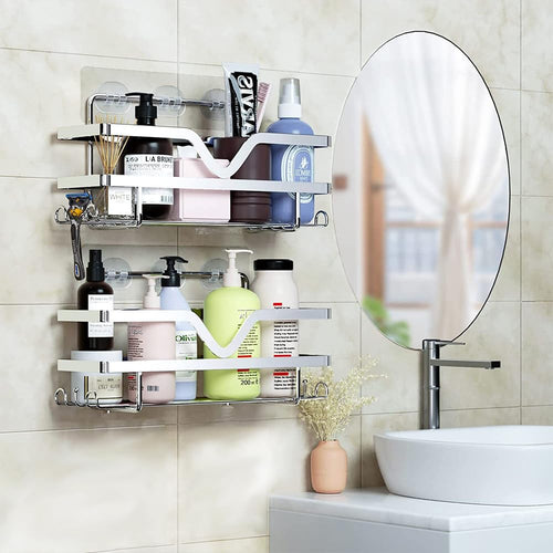 2-Pack Shower Caddy | Stainless Steel Adhesive Bathroom Shelf