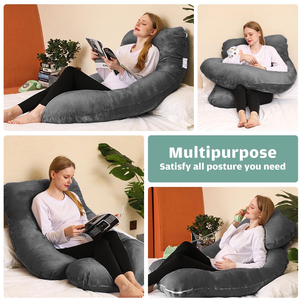 Chilling Home J-Shaped Pregnancy Pillow – 55 Inch Full Body Maternity Support